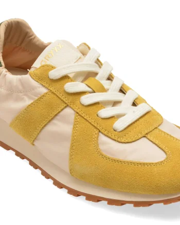 Pantofi sport GRYXX galbeni, 30591, din material textil si piele naturala