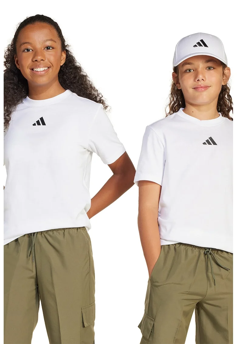 Tricou de bumbac cu decolteu la baza gatului