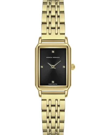 Ceas dreptunghiular cu diamante, Auriu, Auriu
