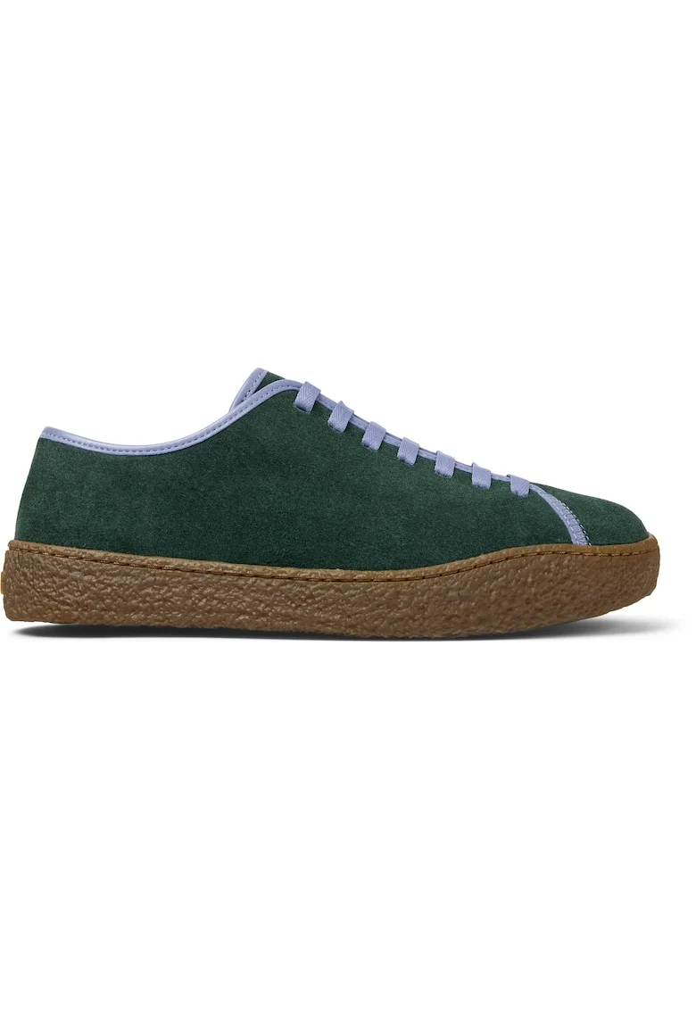 Pantofi sport din piele intoarsa cu sireturi contrastante Peu Terreno, Verde