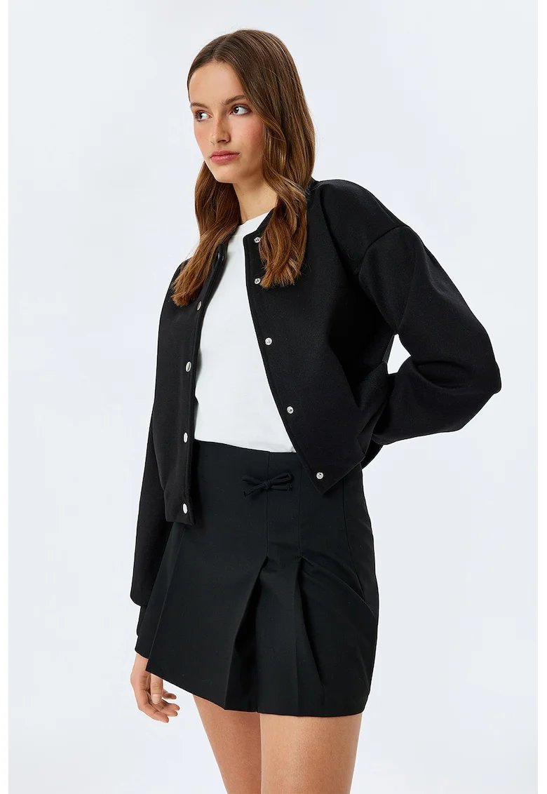 Fusta mini cu pliuri, Negru