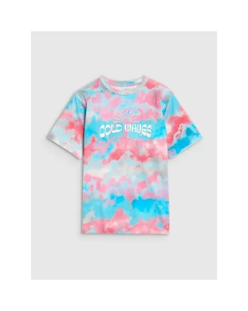 Tricou Baieti Oversize  Junior, Bumbac 100%, Imprimeu Cold Waves, Multicolor, Sportstyle, Marime 164