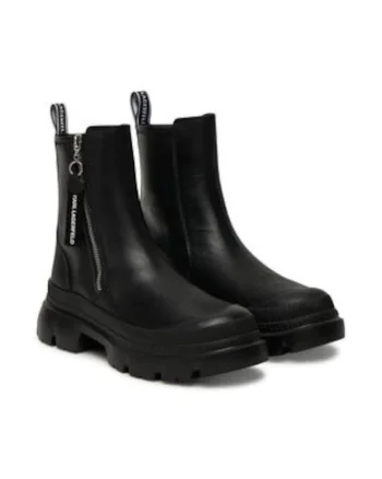 Botine dama 305613783,  Piele naturala, Negru,