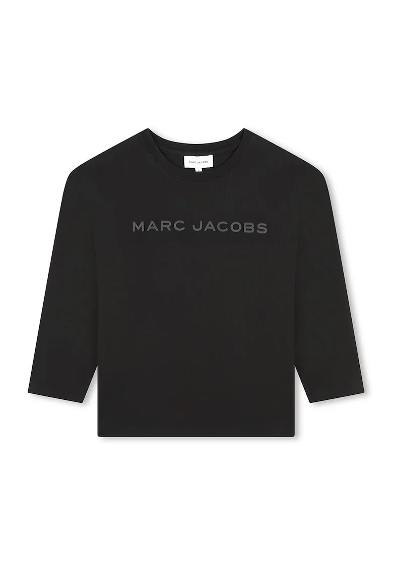 Bluza de bumbac cu logo, Negru