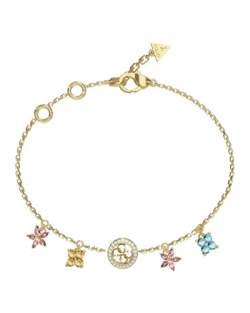 Bratara cu talismane florale si zirconia
