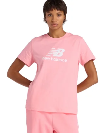Tricou din bumbac cu imprimeu logo, Alb/Roz