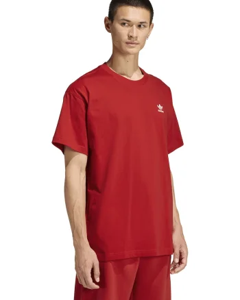 Tricou supradimensionat de bumbac cu logo Trefoil Essentials, Rosu