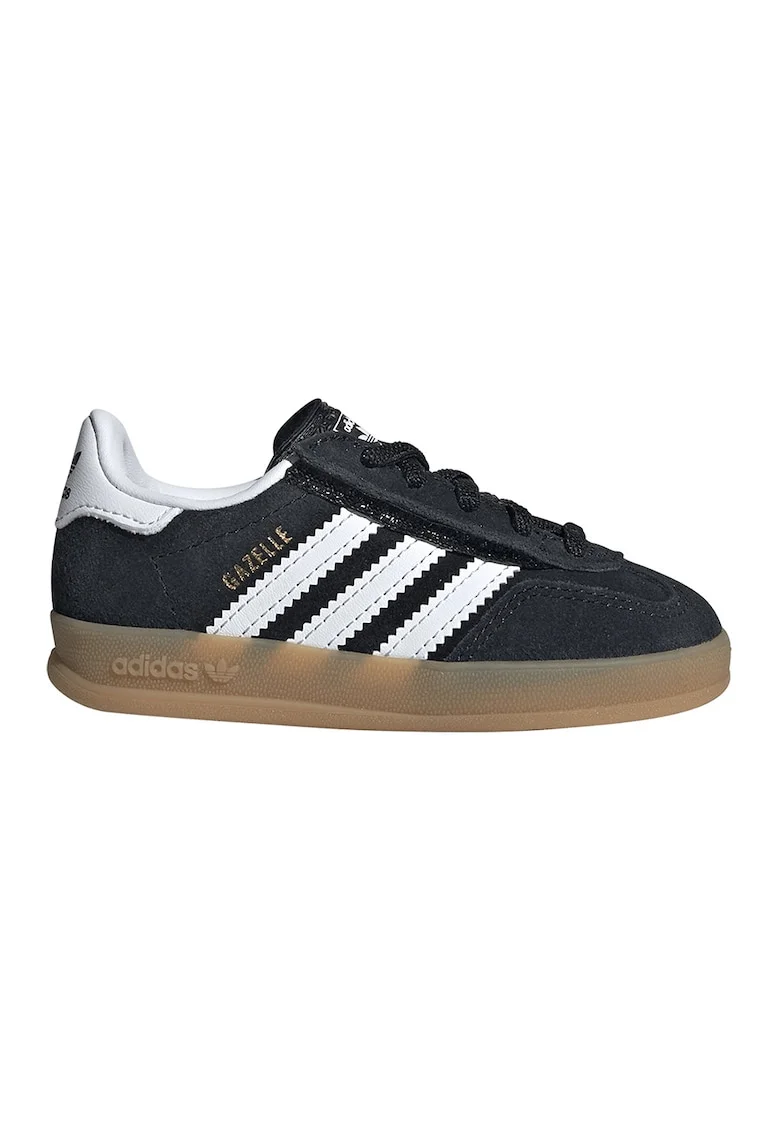 Pantofi sport din piele intoarsa Gazelle Indoor, Alb/Negru