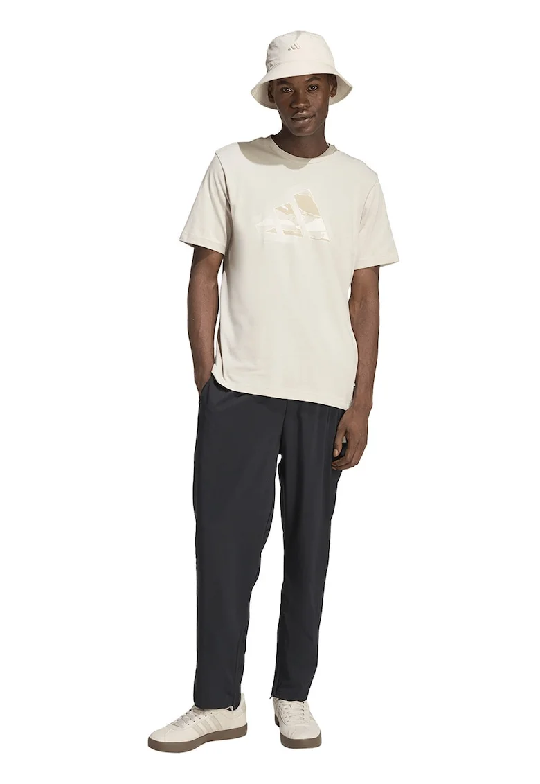 Tricou regular fit cu logo pe piept Camo, Alb fildes