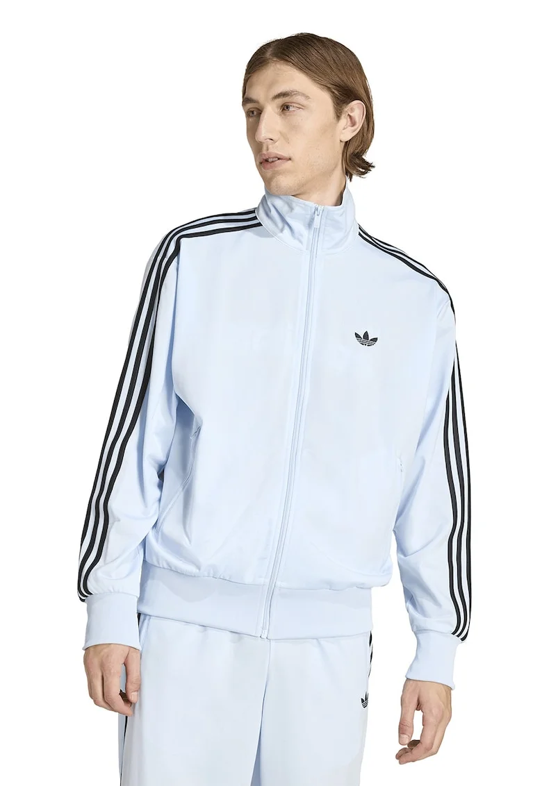 Bluza de trening cu fermoar si guler inalt Firebird, Negru/Albastru pal