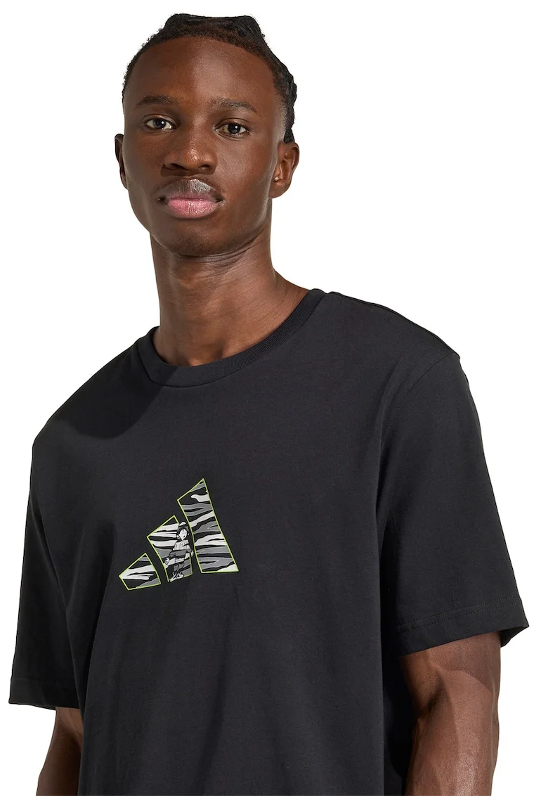 Tricou cu imprimeu logo Camo, Negru