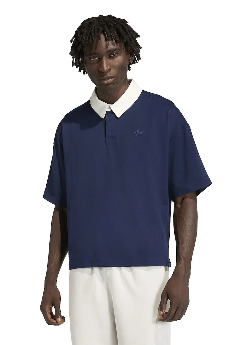 Tricou polo lejer din bumbac Premium Essentials, Alb/Albastru ultramarin