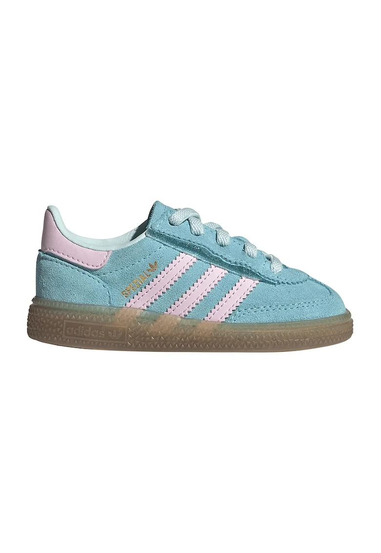 Pantofi Spezial din piele intoarsa pentru handbal, Roz pal/Albastru deschis