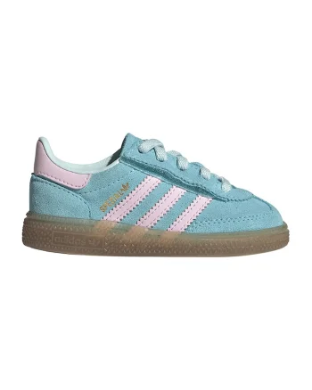 Pantofi Spezial din piele intoarsa pentru handbal, Roz pal/Albastru deschis