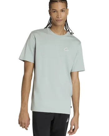 Tricou cu decolteu la baza gatului si logo Icon, Gri cenusiu