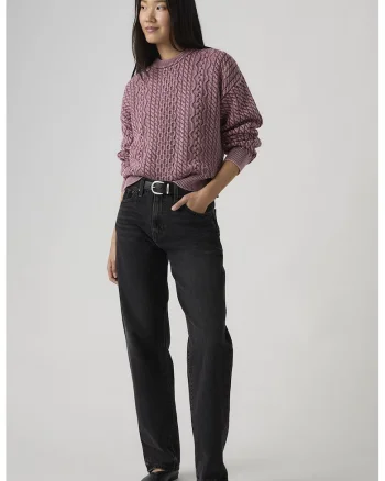 Blugi relaxed-fit Easy Dad, Gri antracit