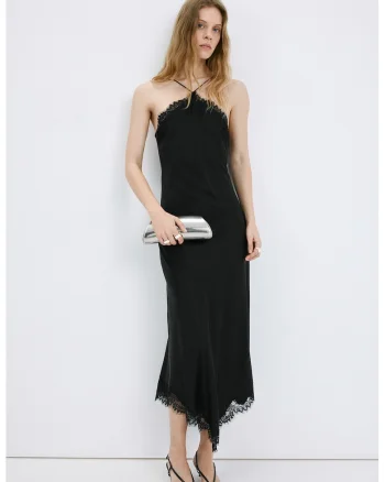 Rochie-camasa de noapte din satin, Negru