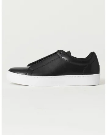 Pantofi sport de piele cu sireturi, Negru