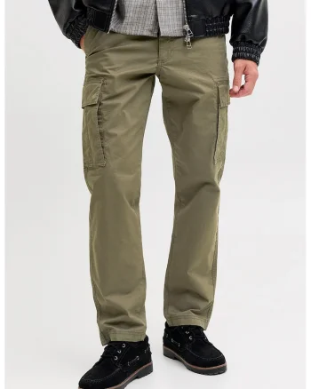 Pantaloni cargo relaxed fit, Verde masliniu