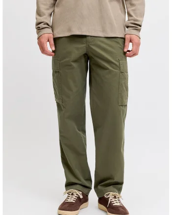 Pantaloni cargo relaxed fit, Verde masliniu