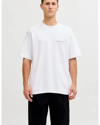 Tricou lejer din amestec de bumbac organic, Alb optic