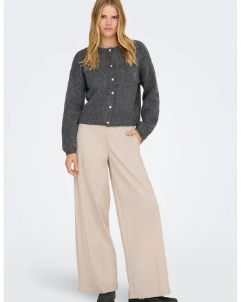 Pantaloni relaxed fit cu snur, Crem