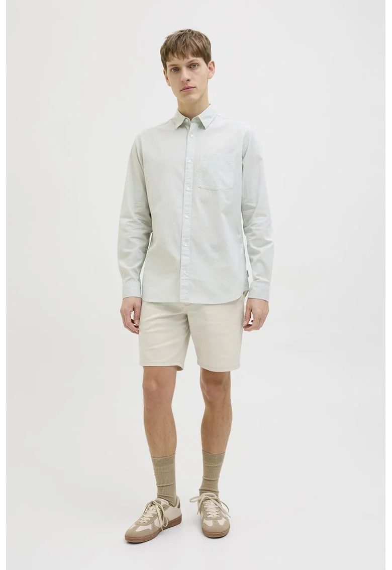 Pantaloni scurti cu talie medie, Bej deschis,