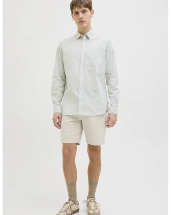 Pantaloni scurti cu talie medie, Bej deschis,