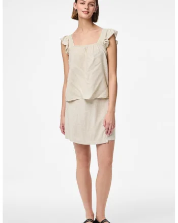Bluza din amestec de in, Bej,