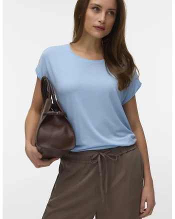 Tricou din amestec de lyocell Ava, Albastru pastel