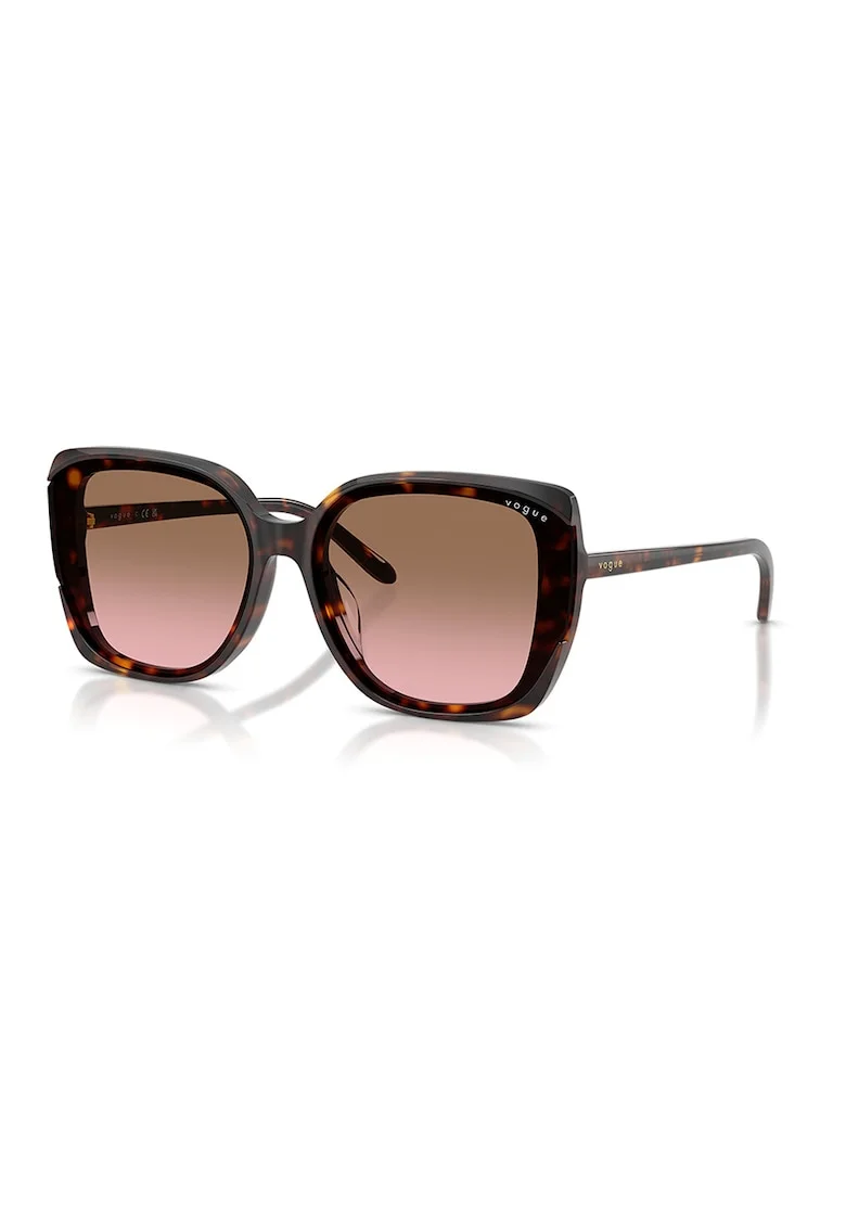 Ochelari de soare cat-eye cu lentile in degrade, Maro inchis/Maro scortisoara