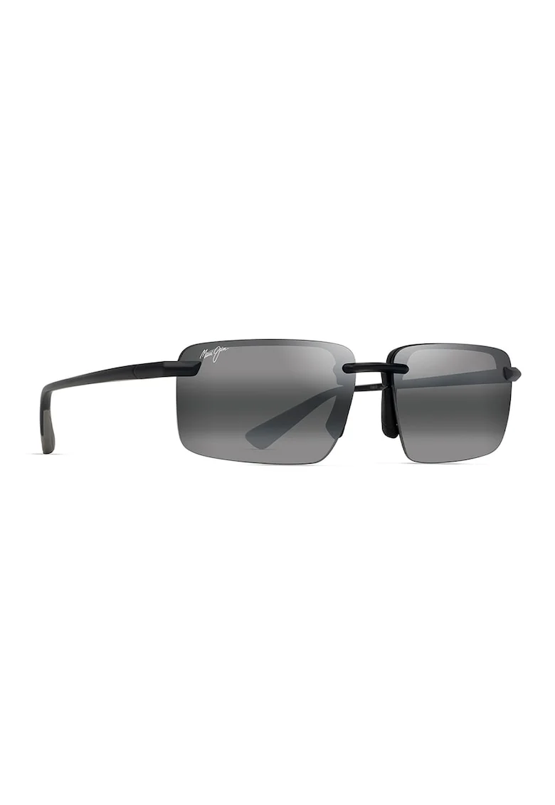 Ochelari de soare dreptunghiulari unisex cu lentile polarizate, Negru/Gri