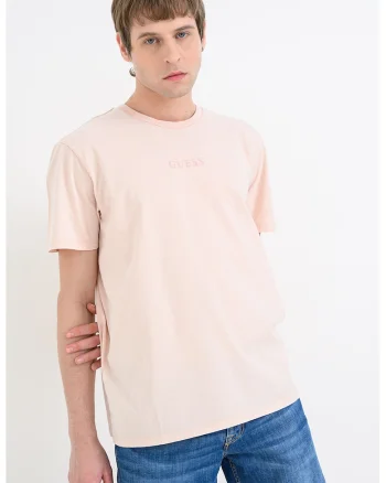 Tricou regular-fit din bumbac cu imprimeu monograma pe partea din spate, Piersica
