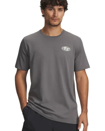 Tricou din amestec de bumbac cu imprimeu foto, Gri inchis