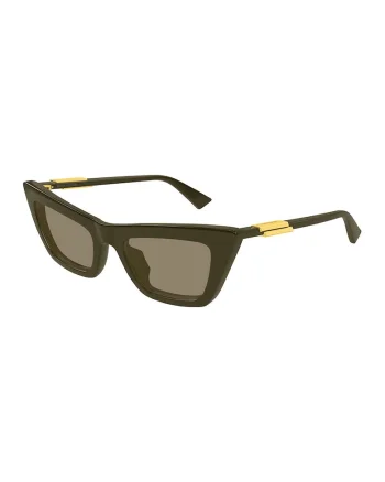Ochelari de soare cat-eye, Auriu/Verde masliniu inchis