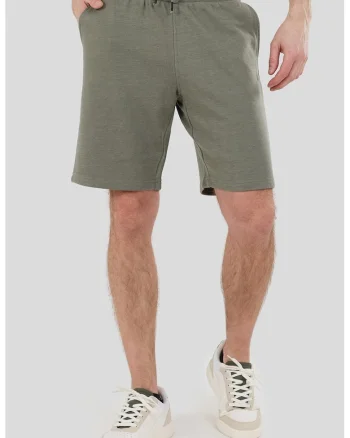 Pantaloni scurti de trening cu croiala regular-fit si snur Delon, Verde feriga