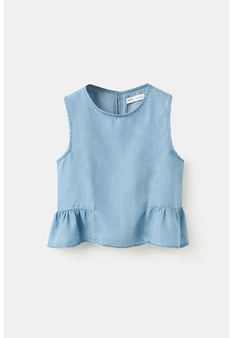 Top din lyocell si denim, Albastru pastel