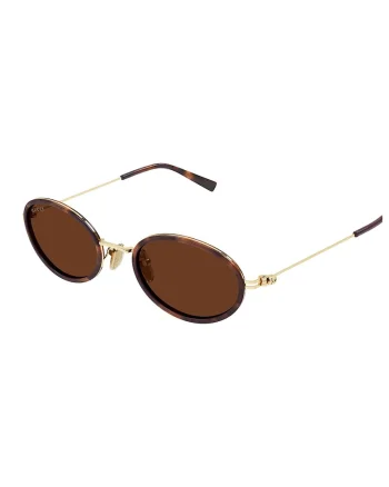 Ochelari de soare ovali, Auriu/Maro cognac