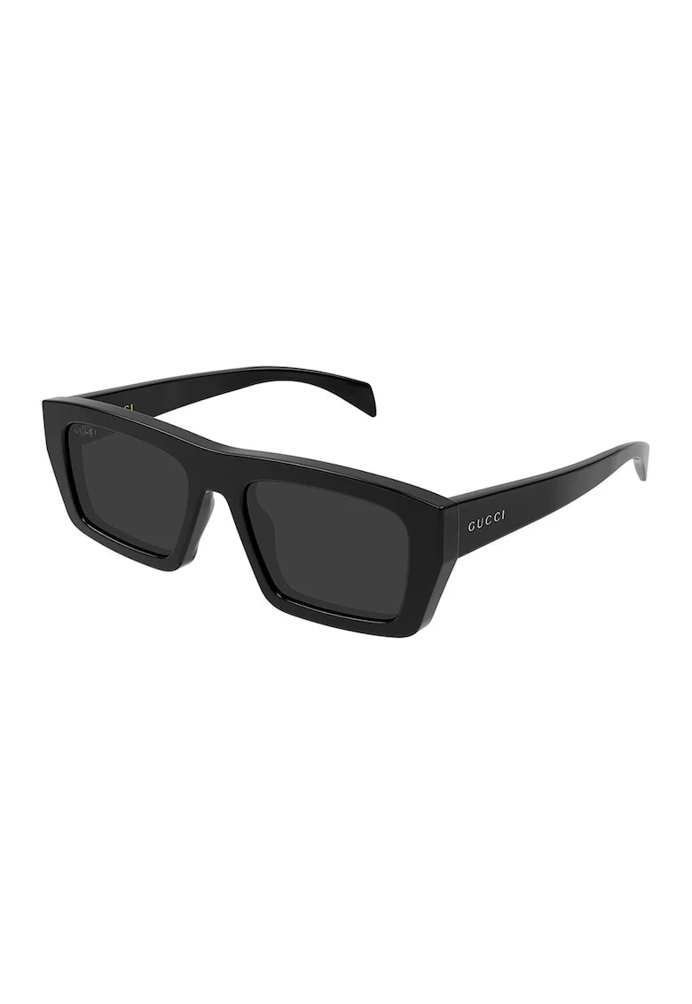 Ochelari de soare patrati cu lentile uni, Negru