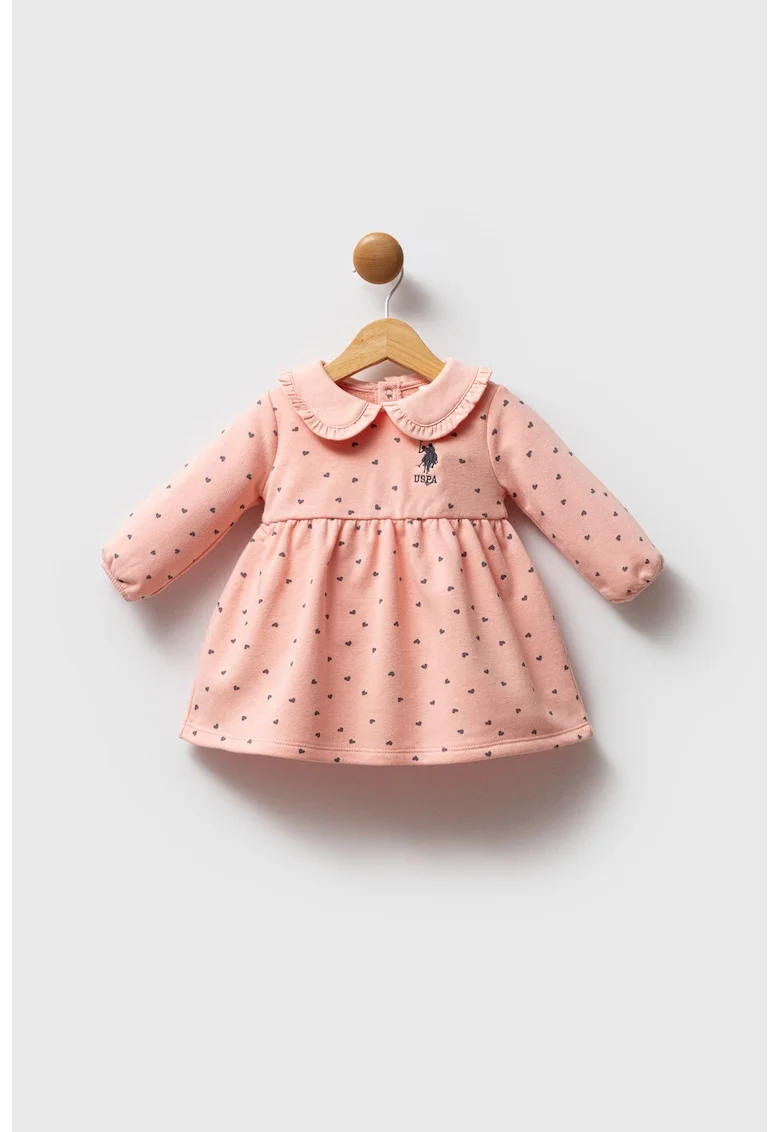 Rochie cu guler Peter Pan, Roz somon