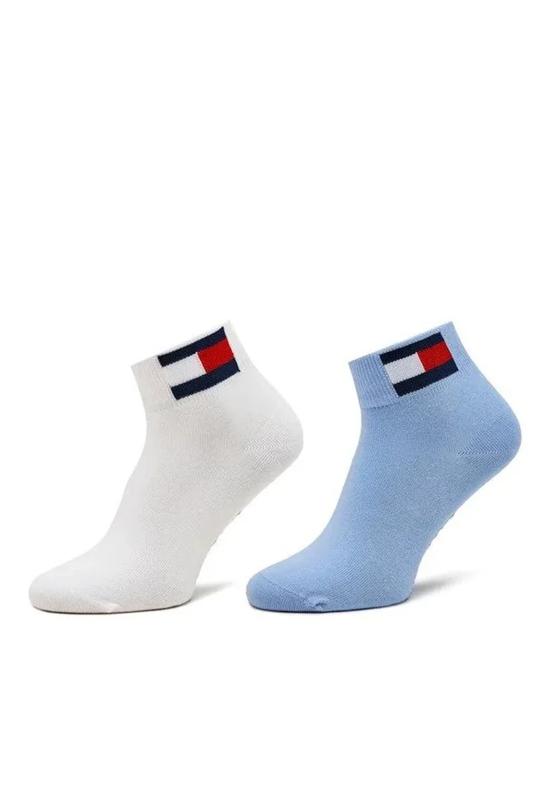 Set de sosete scurte unisex - 2 perechi, Albastru deschis | Alb