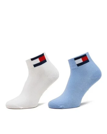 Set de sosete scurte unisex - 2 perechi, Albastru deschis | Alb