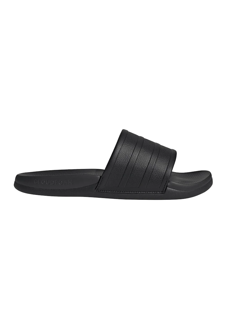 Papuci unisex din piele ecologica Adilette Comfort 2, Negru/Negru stins