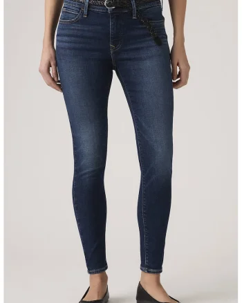 Blugi super skinny cu talie medie 710, Bleumarin