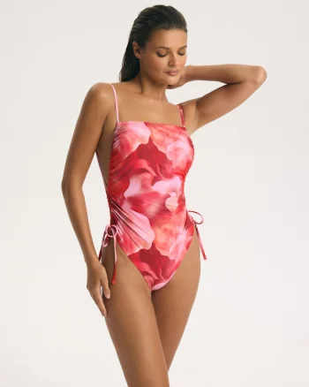 Costum de baie intreg dama Solenzara, Roz pastel