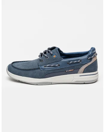 Pantofi boat din piele ecologica Randa, Bleumarin