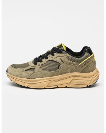 Pantofi sport din plasa cu garnituri din piele intoarsa Kuma, Verde pal