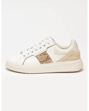 Pantofi sport cu detaliu cu animal print Pria, Alb