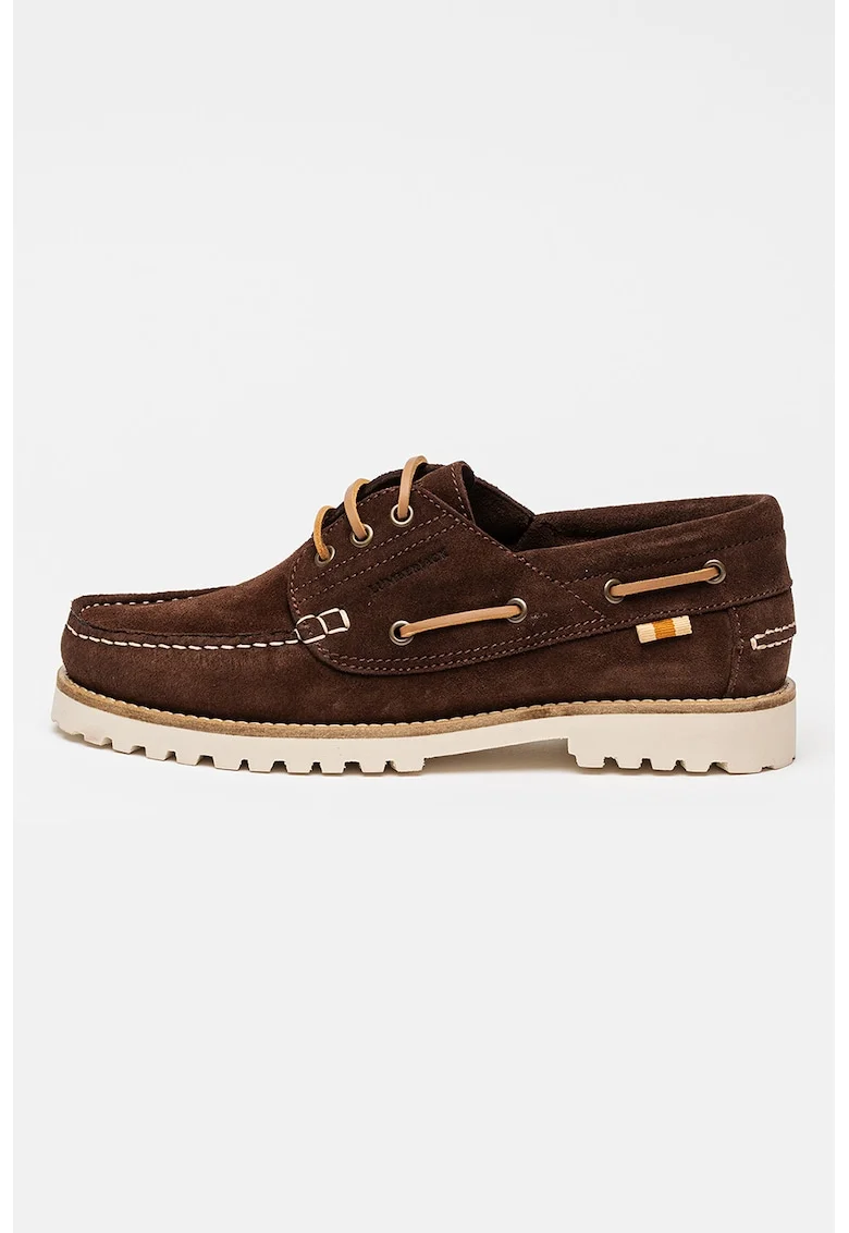 Pantofi boat din piele intoarsa Freeman, Maro