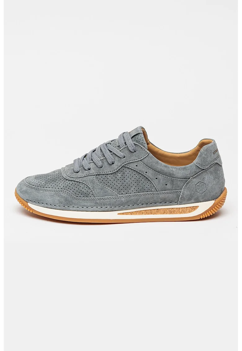 Pantofi sport low-cut din piele intoarsa Corkrun, Gri cenusiu